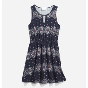 Sleeveless Navy Blue Dress